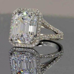 Celebrity Engagement Ring, Over 5 Carat Wedding Ring, Asscher Promise Ring